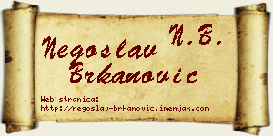 Negoslav Brkanović vizit kartica